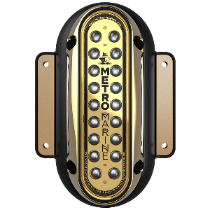 Metro Marine High-Output Vertical Surface Mount Light w/Intelligent Monochromatic LED's - Aqua, 45deg Beam