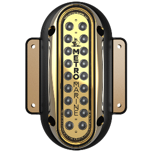 Metro Marine High-Output Vertical Surface Mount Light w/Intelligent Monochromatic LED's - Aqua, 90deg Beam