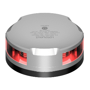 Lopolight 360-Degree Red Nav Light - 2NM - Silver Housing w/FB Base