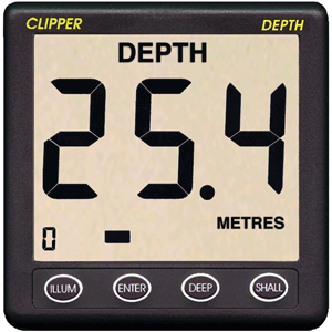 discount Clipper Depth Instrument w/Thru Hull Transducer & Cover