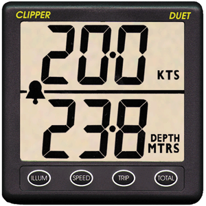 Golf Clipper Duet Instrument Depth Speed Log w/Transducer