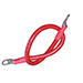 Ancor Battery Cable Assembly, 4 AWG (21mmÂ²) Wire, 3/8'' (9.5mm) Stud, Red - 18'' (45.7cm)