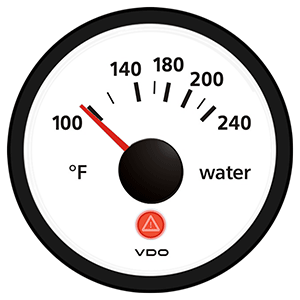 VDO Viewline Ivory 240°F Water Temperature Gauge 12/24V - Use with US Sender