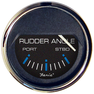 Faria Chesapeake Black 2'' Rudder Angle Indicator Gauge