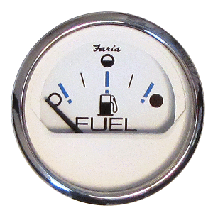 Faria Chesapeake White SS 2'' Fuel Level Gauge - Metric (E-1/2-F)