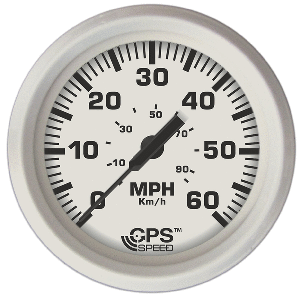 Faria Dress White 4'' GPS Speedometer - 60 MPH