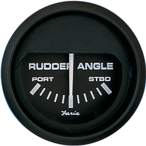 Faria Euro Black 2'' Rudder Angle Indicator