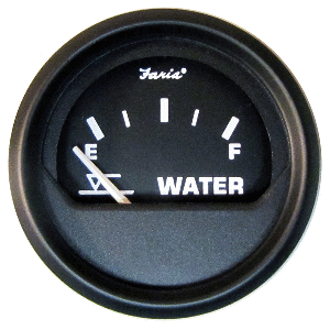 Faria Euro Black 2'' Tank Level Gauge - Potable Water (Metric)