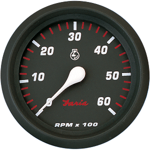 Faria Professional Red 4'' Tachometer - 6,000 RPM