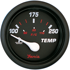 Faria Professional Red 2'' Water Temp