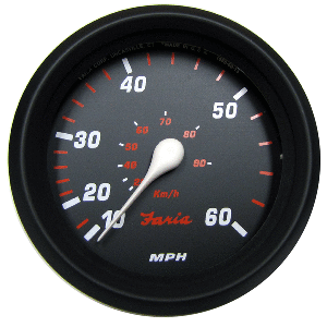 Faria Professional Red 4'' Speedometer (60 MPH)