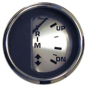 Faria Spun Silver 2'' Trim Gauge f/Mercury/Mariner/Mercruiser/Volvo DP & Yamaha ('01 & Newer)