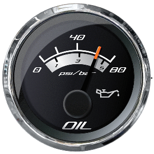 Faria Platinum 2'' Oil Pressure Gauge - 80 PSI