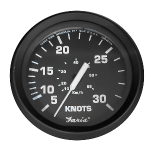 Faria Euro Black 4'' Speedometer - 30 Knot (Pitot)