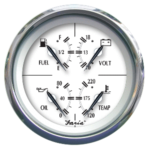 Faria Newport SS 4'' Multifunction Gauge