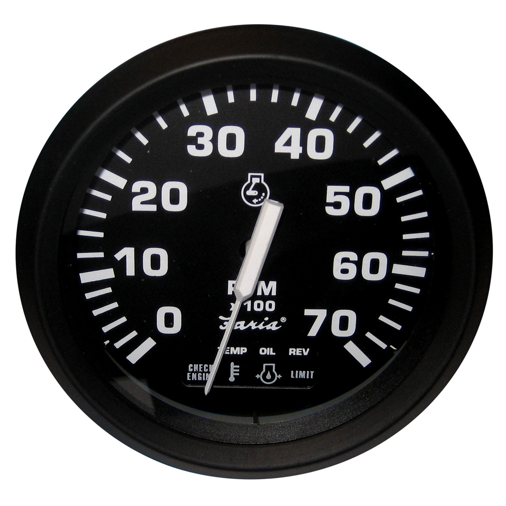 Faria Euro Black 4" Tachometer with Suzuki Monitor 7,000 RPM (Gas
