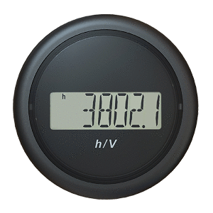 Veratron-52MM-(2-1-16inch)-ViewLine-Hour-Counter-Voltmeter---Black---B00005302 B00005302