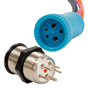 Bluewater-22mm-Push-Button-Switch---Off-On-Contact---Blue-Red-LED---1ft-Lead---9059-1113-1 9059-1113-1