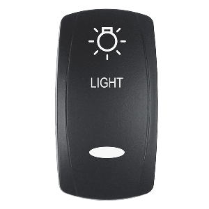 Pacer Actuator - 'LIGHT' f/V Series Contura Switches - Black - Laser Etched (Top/Bottom Light)