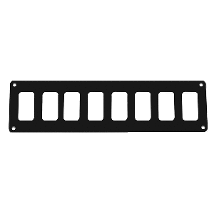 Pacer Switch Panel - 8 Switch & 1 Row - 12.5" x 2.75" - Black Powder Coated Aluminum