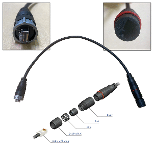 Furuno RJ45 to HUB102 Cable 0.5M Waterproof RJ45 (M) to RJ45 Adapter CD-105334