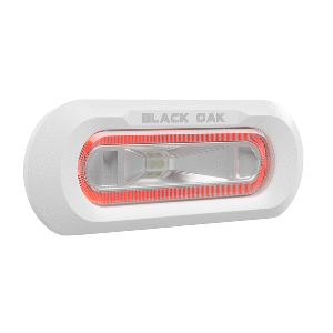 Black Oak Low Pro&trade; Marine Spreader Light - Flush Mount - White Housing - Red LED