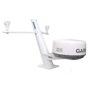 Seaview 30" Tapered Closed Dome Aft Leaning Radar Mount w/Removable Spreaders &amp; 10x10 Base Plate