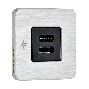 Scanstrut TILE USB-C Interior Charging Socket - 12/24V - Stainless Steel Bezel