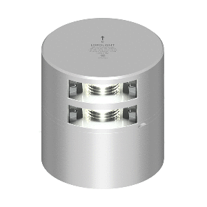 Lopolight Double Stern Light - 2nm w/Connector & Alu-Base - Silver - 301-005ST-CSCD