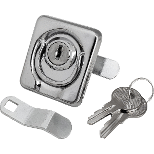 Sea-Dog Surface Mount Locking Ring Pull - Stamped 304 Stainless Steel/Die Cast Zinc Lock - 221831-1