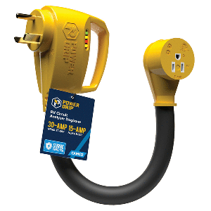 Camco-Power-Grip-RV-12inch-30Amp-Circuit-Analyzer-Dogbone---Integrated-Surge-Protection---55461 55461