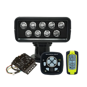 ACR Electronics ACR RCL-100 LED Black Searchlight w/URP-103 Wired Point Pad, URC-104 Master Controller & URH-103 Wireless Handheld Remote - 1977
