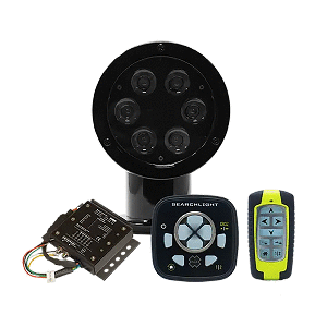 ACR Electronics ACR RCL-50 LED Black Searchlight w/URP-103 Wired Point Pad, URC-104 Master Controller & URC-103 Wireless Handheld Remote - 1981