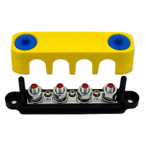 Bluewater Common Stud 4 Gang Positive Terminal Busbar w/Cover
