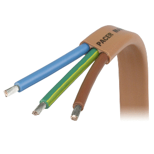 Pacer 6/3 AWG Triplex "Euro" Cable - Tan Jacket - Brown, Green/Yellow, & Light Blue Conductors - 100&rsquo; - W6/3EURO-100