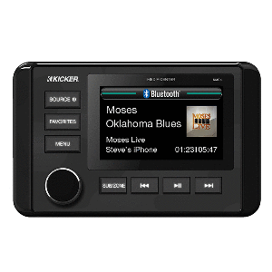 KICKER KMC4 Weather-Resistant Gauge-Style Media Center w/Bluetooth