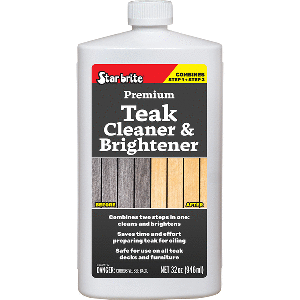 Star brite Premium Teak Cleaner & Brightener - Restore & Enhance Wood Grain - 32 oz
