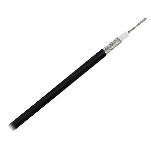 Pacer RG58AU Coax Cable Stranded TV Cond TV Braid - Black Jacket - 150'