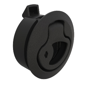 Southco Push-to-Close Latch, Medium Size, Key Locking, 2 - 7mm Grip, Plastic, Natural - Black