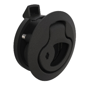 Southco Push-to-Close Latch, Medium Size, Key Locking, 17 - 22mm Grip, Plastic, Natural - Black