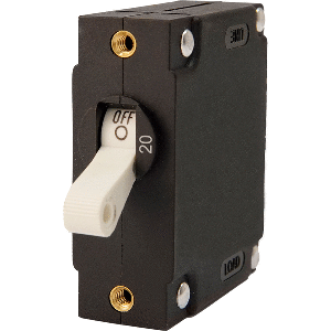 Egis A Series White Toggle Panel Mount Circuit Breaker - Single Pole 20A