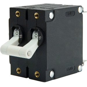 Egis A Series White Toggle Panel Mount Circuit Breaker - Dual Pole 15A