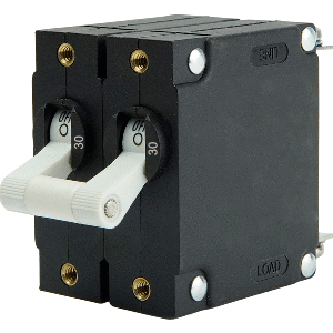 Egis A Series White Toggle Panel Mount Circuit Breaker - Dual Pole 30A