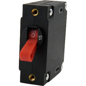Egis A Series Red Toggle Panel Mount Circuit Breaker - Single Pole 15A