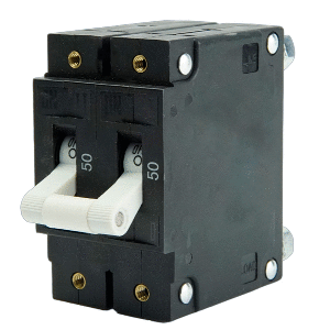 Egis C Series White Toggle Panel Mount Circuit Breaker - Double Pole 50A