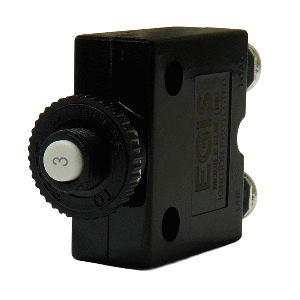 Egis 3A Push Button Panel Mount Circuit Breaker - Screw Terminals