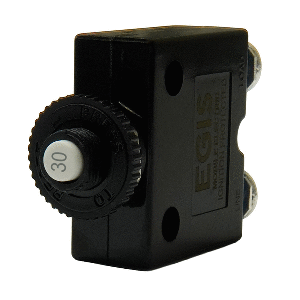 Egis 30A Push Button Panel Mount Circuit Breaker - Screw Terminals