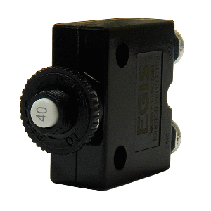 Egis 40A Push Button Panel Mount Circuit Breaker - Screw Terminals
