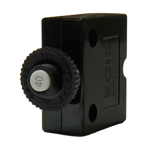 Egis 40A Push Button Panel Mount Circuit Breaker - Spade Terminal
