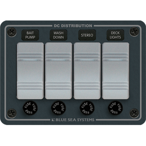 Blue Sea Systems Blue Sea 8262 Waterproof Panel 4 Position - Slate Gray
